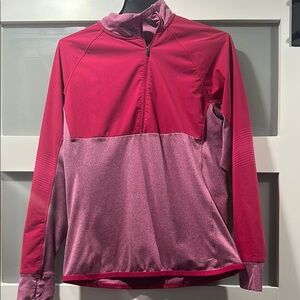 Nike Pink and Red Dri-FIT Quarter-Zip Pullover